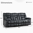 thumbnail image 6 of Bonzy Home Manual 3-Seat Reclining Sofa — Wide Backrests & Headrests, Gray, 6 of 7