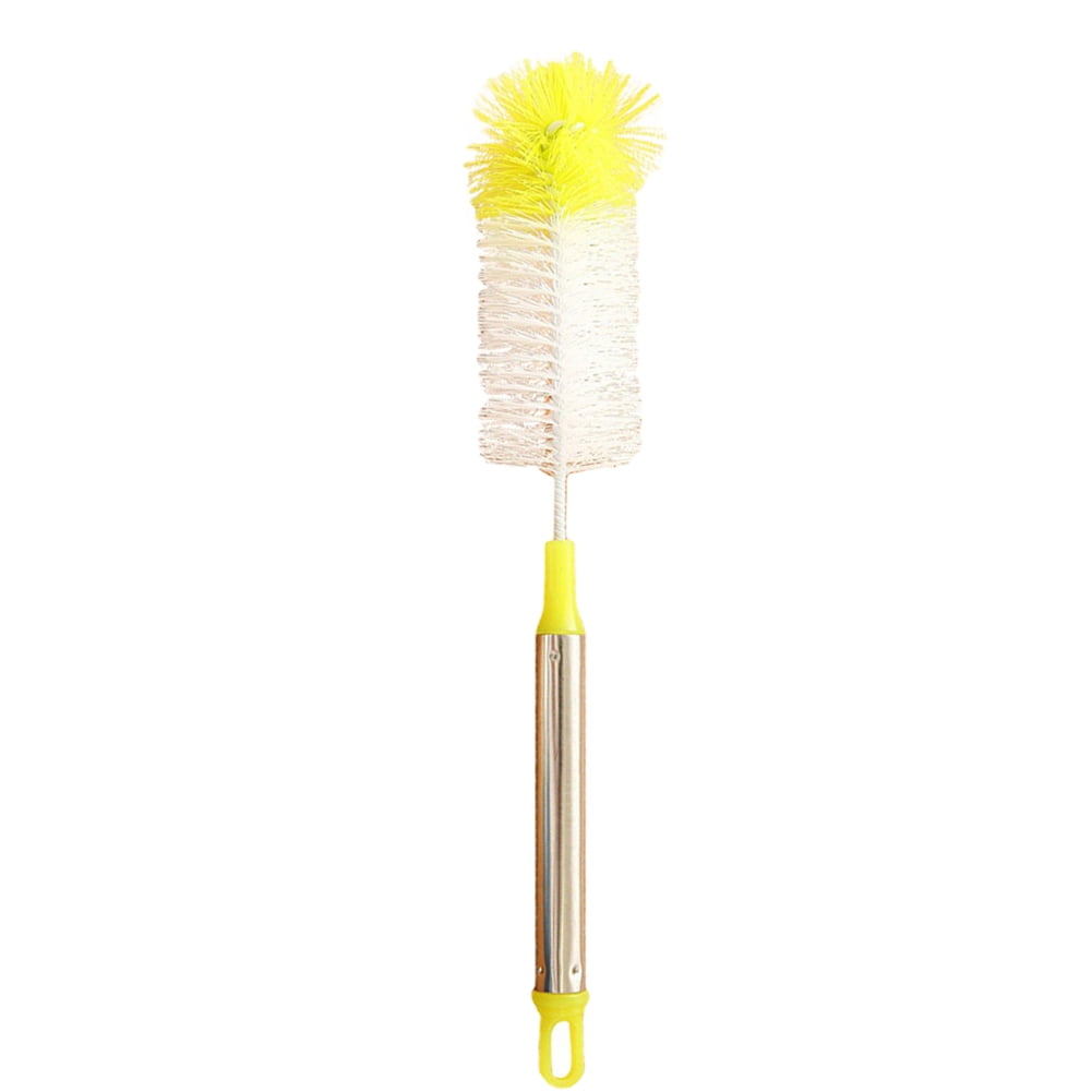1PC Bottle Brush Silicone Head Stainless Steel Long Handle Bottle Cleaning Tool 