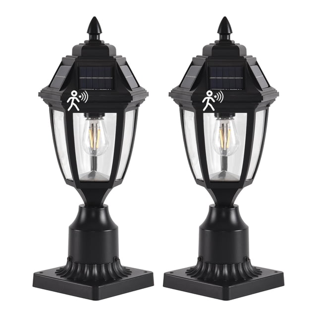 Focos solares para exteriores TEBLAMPUE, paquete de 2, negros, 43 cm, IP65