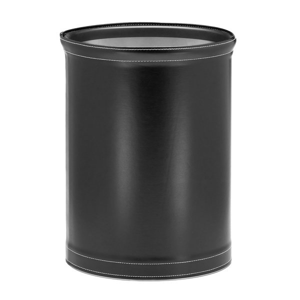 Kraftware Corp. Stitched Black Stitched 14 Inches Waste Basket