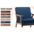 thumbnail image 6 of PAPROOS Accent Chair with Thick Backrest, Arm Chair with Tech Cloth, Sturdy Wood and 350lbs Capacity, Mid-Century Modern Sofa Chair with Open Bottom for Living Room, Bedroom, Blue, 6 of 9