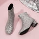 thumbnail image 4 of Mujeres Boties en El Tacón Tacón Non Slip Sequins Zapatos para Fiesta Bodas (Silver 36), 4 of 9