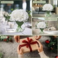 thumbnail image 5 of Senfot Hydrangea Artificial Flowers in Vase with Faux Water for Home Table Office Wedding Party Decor White, 5 of 6