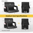 thumbnail image 4 of SPECSTAR 20" Standard Width Reclining Stadium Seat Chairs with Backrest and Armrests, Portable Cushions for Bleachers, 1 Pack, 4 of 8