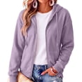 thumbnail image 2 of Resicozy Zip Up Hoodies for Women Fall Winter Casual Sweatshirts Zipper Oversized Lightweight Cute Jackets with Pockets 2026 Light Purple 3XL, 2 of 4