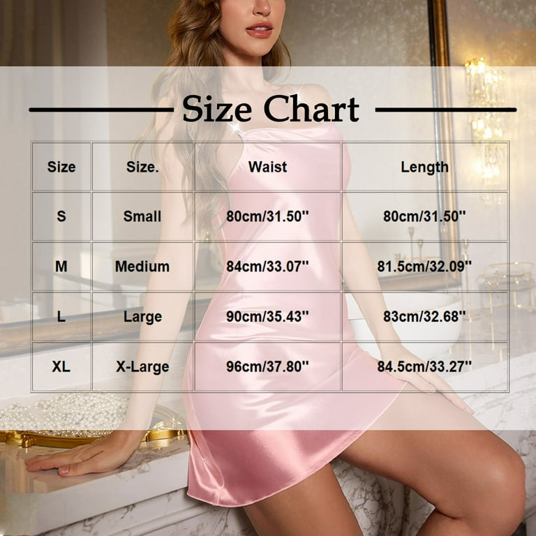FAHXNVB Women's Silk Nightgown Spaghetti Strap Chemise Nightdress  Sleeveless Summer Comfy Loungewear Mini Night Sleep Dres