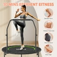 thumbnail image 4 of UPGO 550 LBS Foldable Mini Trampoline, 48" Fitness Trampoline with Bungees, U Shape Adjustable Foam Handle, Stable & Quiet Exercise Rebounder for Kids Adults Indoor/Garden Workout, 4 of 8