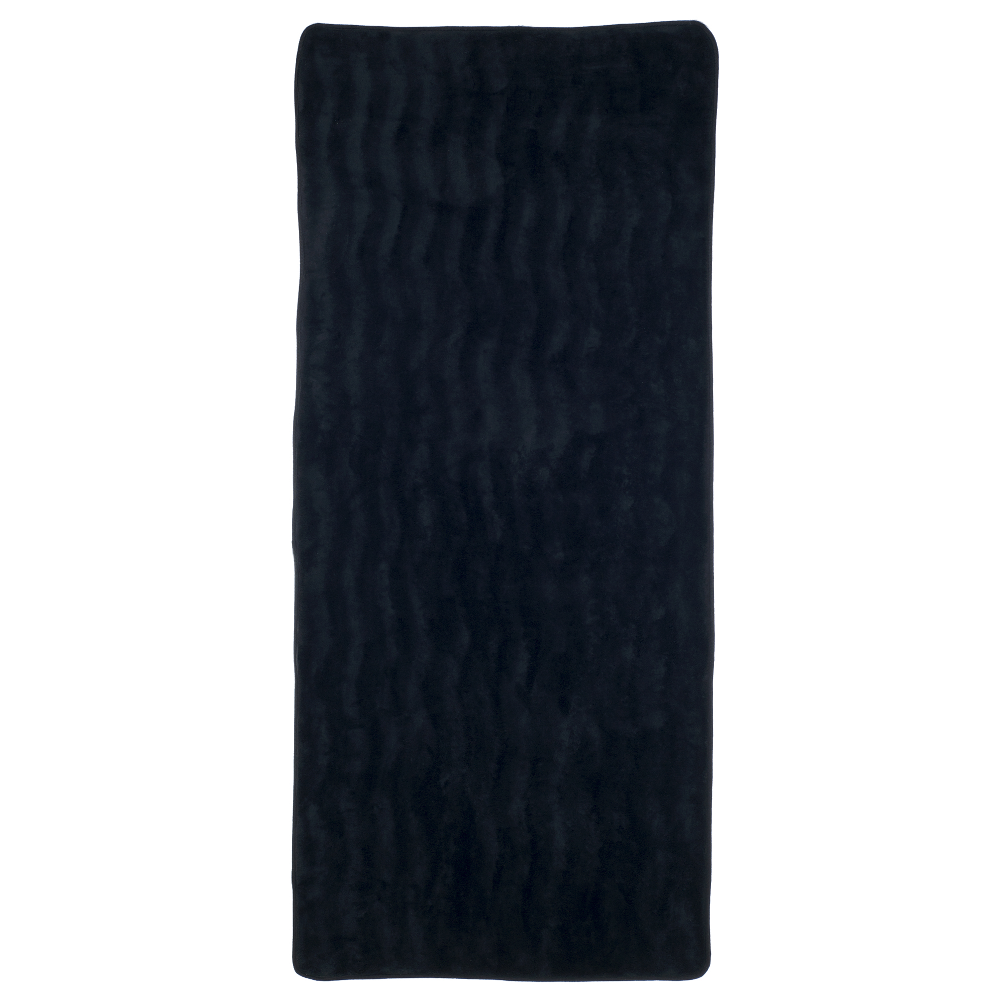 Microfiber Memory Foam Bathmat  Oversized Padded Nonslip Accent Rug for Bathroom, Kitchen, Laundry Room, Wave Pattern by Somerset Home (Black)