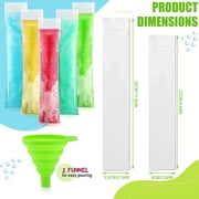 Popsicle Bags 100Pcs, Ice Pop Bags for Kids Adults, Freeze Pop Bags, Popsicle Molds Bags with Funnel for DIY Yogurt Tubes, Healthy Snacks, Fruit Smoothies and Ice Summer Party Favors