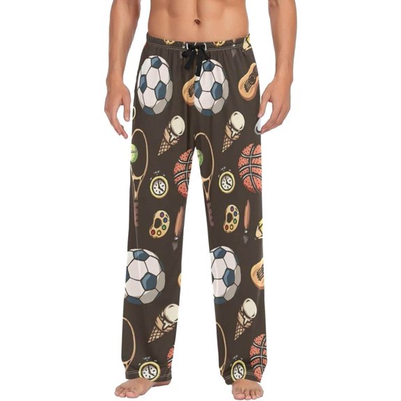 Ball Sports Gamepad Ghost Pajama Pants, Men's Lounge Pants Light with Drawstring and Pockets, Christmas New Year Birthday Father's Day Gifts, Small