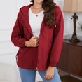 thumbnail image 5 of Kaemgyyd Womens Waterproof Rain Coat Lightweight Button Jacket Outdoor Hooded Windbreaker Zip up Outwear with Pockets, 5 of 7