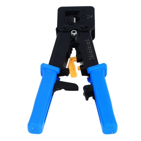 RJ45 Crimping Tool, Non Bending High Torsion Rustproof RJ45 Wire Crimper Versatile for RJ Connector Blue,Red,Orange