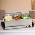 thumbnail image 1 of Bandeja de servidor de buffet eléctrico profesional Gran capacidad Bandeja de 3 platos calientes Lavabo rectangular para buffet Cocina Restaurante Macarena Bandeja de servidor buffet, 1 of 8