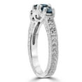 thumbnail image 2 of Pompeii 1 Carat Treated Blue Diamond Vintage 3 Stone Ring 10K White Gold (J-K,I1-I2), 2 of 6