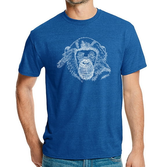 LA Pop Art Men's Premium Blend Word Art T-shirt - Chimpanzee