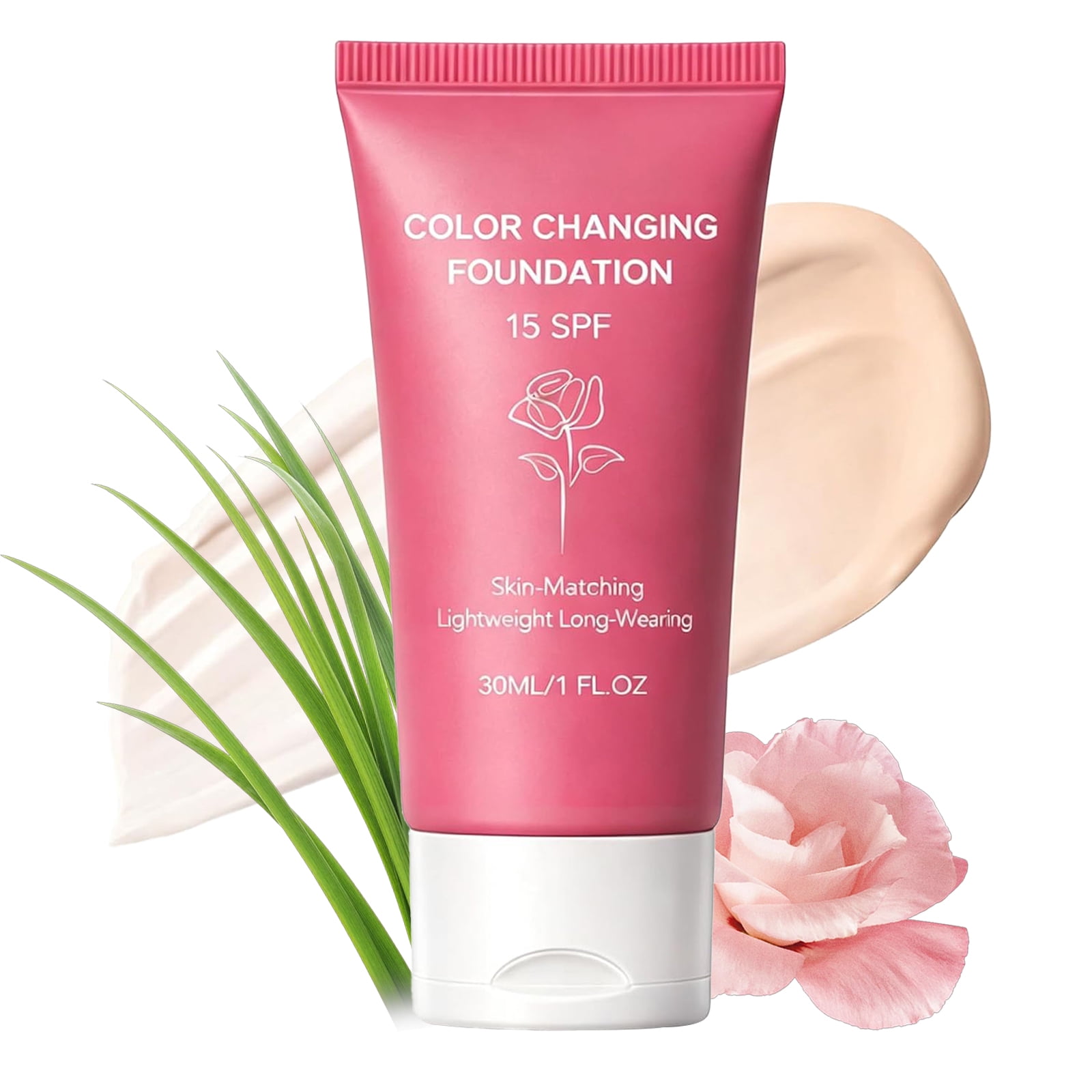 Korea Colour-Changing Foundation, Hydrating Lightweight Makeup for Mature Skin Women Over 60, Moisturizing Concealer Brightener, Evens Skin Tone for All Skin Types.