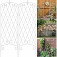 thumbnail image 5 of Amagabeli 2 Pack Garden Trellis for Climbing Plants 60" x 18" Rustproof Iron Potted Vines Vegetables Vining Flowers Patio Metal Wire Lattices Grid Panels for Ivy Roses Cucumbers Clematis White, 5 of 9
