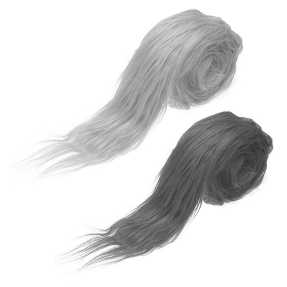 Uxcell 2 Pcs 59" x 2" Plush Faux Fur Fabric Precut Strips, Grey/Light Grey