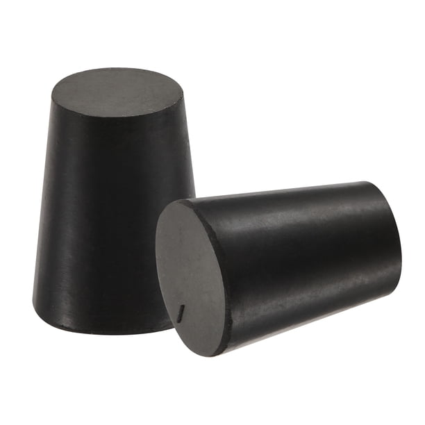 Tapón cónico de goma sólido Uxcell de 14 mm a 19 mm para laboratorio y hogar negro paquete de 10
