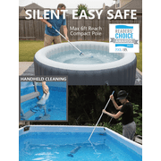 Kokido Rechargeable Handheld Pool Vacuum XTROVAC 110 Cordless with Adjustable Pole and 2 Brush Vac Heads for Above-Ground Pools, Spot Clean Inground Pools