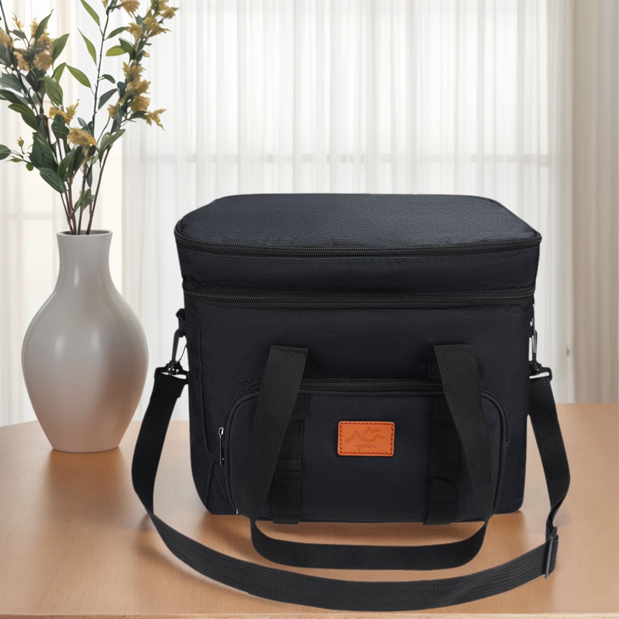 Unique Bargains Reusable Leakproof Lunch Bag for Office, Beach Black