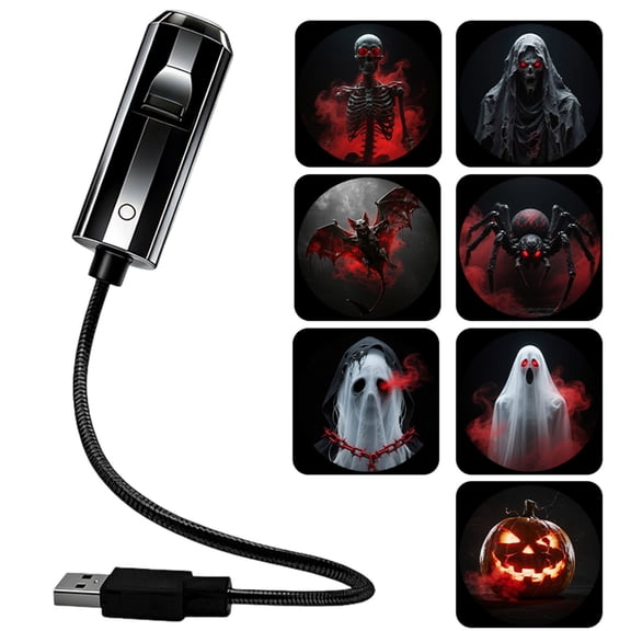 Halloween USB Projector Night Light, 360°Rotation Projector Night Light, Plug and Play HD Projector, Delivers a Halloween Scene Projection for an Immersive Starry Effect