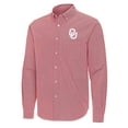 thumbnail image 2 of Men's Antigua Crimson Oklahoma Sooners Porter Woven Tri-Blend Long Sleeve Button-Down Shirt, 2 of 3