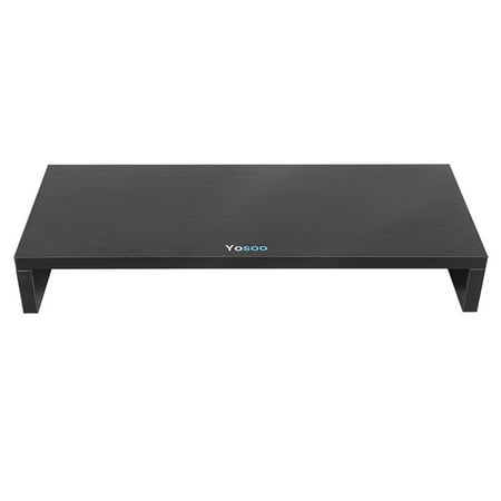 Computer Monitor Stand,Wooden Stand Monitor Riser Desktop Organizer,Black
