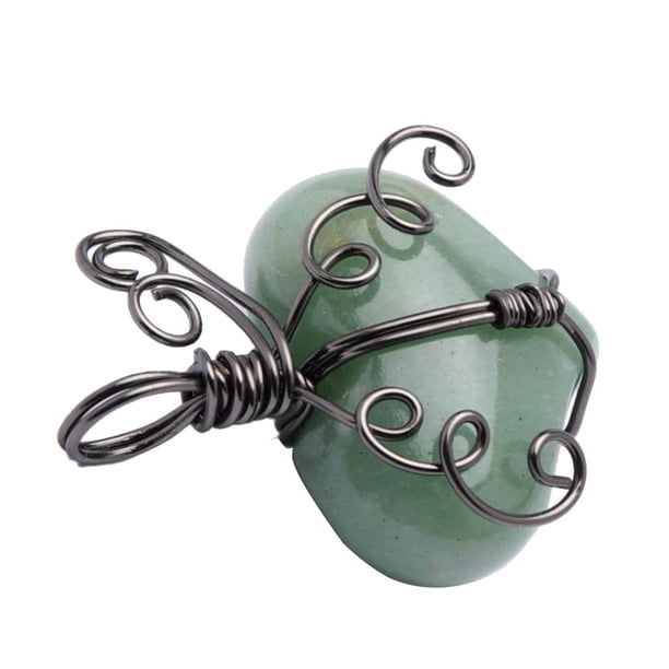 Colgantes de piedra en forma de corazón, cuentas de cristal, dijes para collar Verde