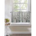 thumbnail image 3 of Half Window Curtain 36 Inches Long, Grey Flowers Window Treatment Curtain Drapes, Spring Floral Modern Oil Painting Art Small Tier Curtains for Bathroom Over Sink, 27.5"x36", 2 Panels, 3 of 7