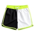 thumbnail image 2 of CUZIBR Boys Swim Trunks Color Block Athletic Wide Leg Beach Shorts Elastic Drawstring Waist Quick Dry Lightweight Running Workout Gym Beach Casual Summer Sport Bottoms,Black,11-12 Years, 2 of 4