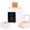 thumbnail image 1 of Blanco Panadería Cajas con Ventana 60pcs Mini Galleta Cajas Macaron Cajas Pequeño Donut Pastelería Cajas para Party, 1 of 4