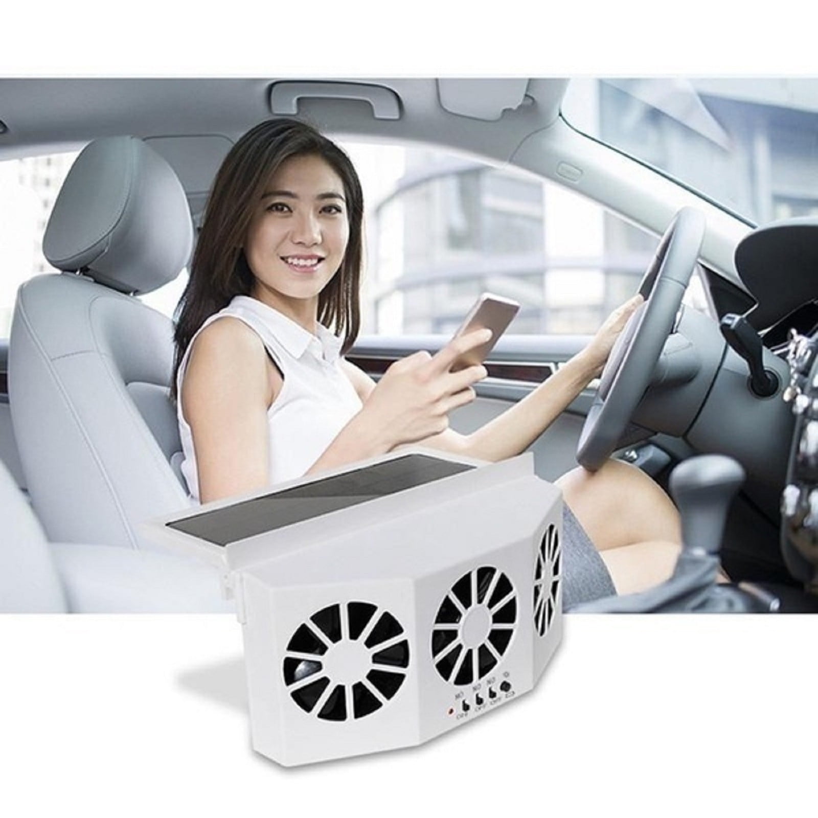 lulshou Portable Fan, Solar Powered Car Device Car Exhaust Fan Circulation Exhaust Fan Car Ventilation Fan, Small Fan for Bedroom