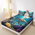 thumbnail image 4 of Feelyou 3D Sea Turtle Full Size Sheets, Ocean Sealife Bed Sheets, Marine Coral Sheet Sets, Super Cozy Bedroom Decor, 4-Piece, 4 of 7