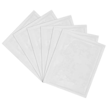 6 Pcs Package Label Bag Adhesive Pockets Sticky Pocket Card Sleeve White