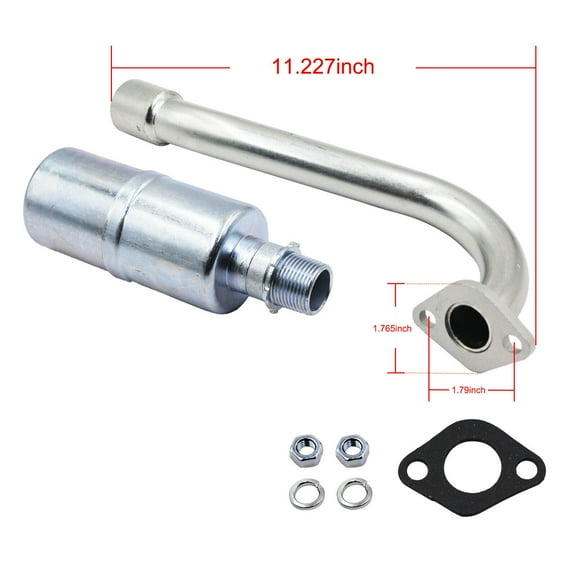 For Predator 212cc Honda GX160 GX200 Tillots Center Rear Exhaust With Muffler