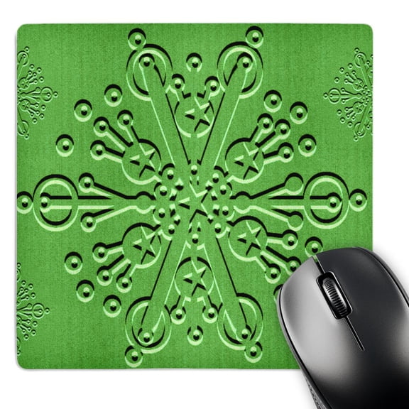 3dRose, Lime Green Snowflake, MousePad