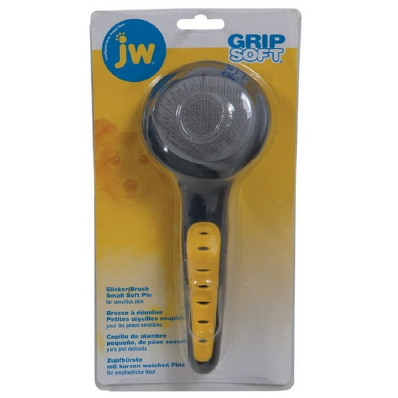 JW Pet GripSoft Slicker Dog Brush, Soft Pin, Small