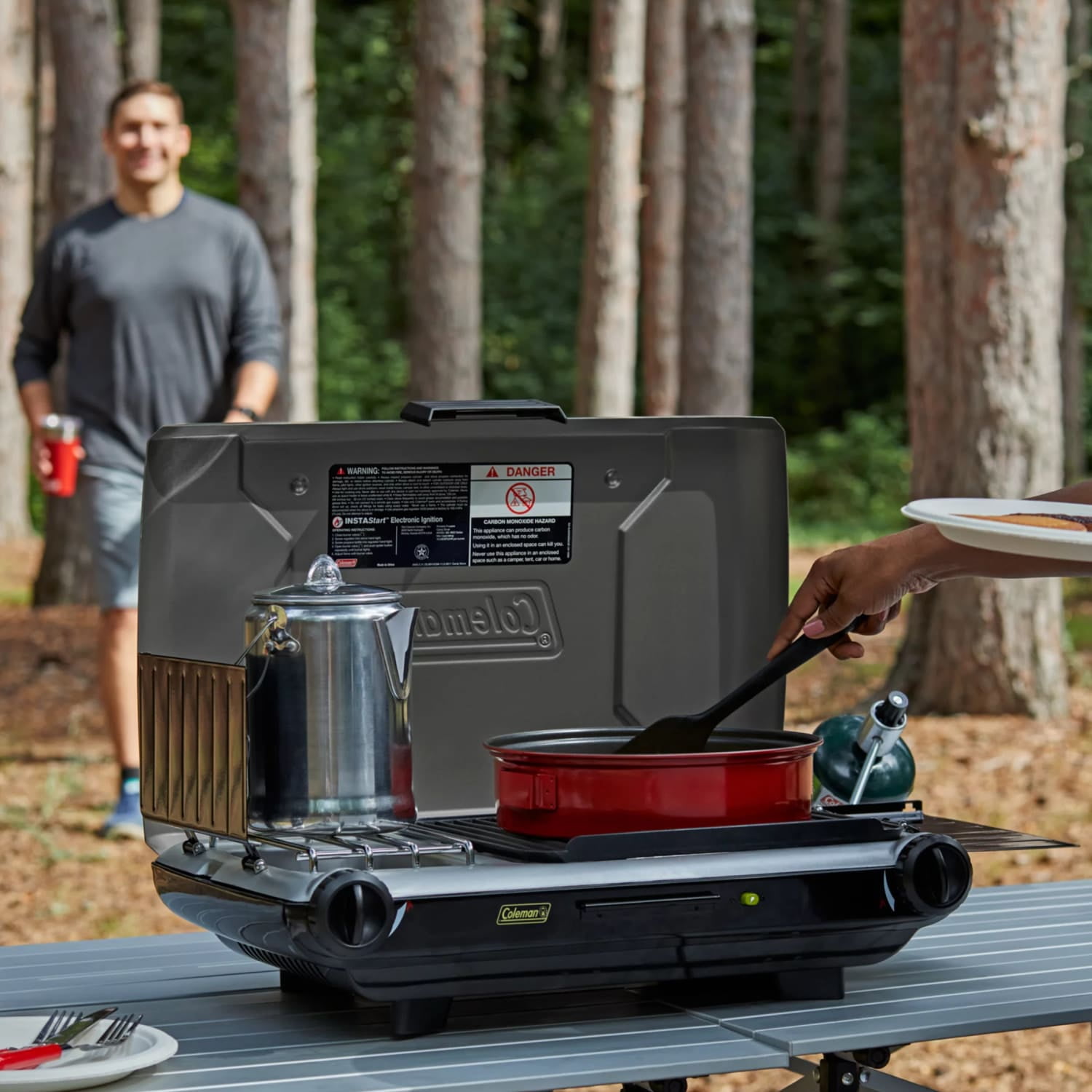 Coleman Portable 2-in-1 Grill/Stove, Outdoor Cooking, Propane Gas