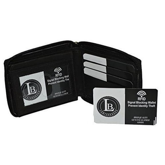 RFID All Around Zipper Wallet With Flap Genuine leather By Leatherboss