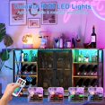 thumbnail image 4 of Garvee Wine Bar Cabinet 55.12 x 13.78 x 30.31", Wine Rack & Glass Holder, USB LED Light, Retro Brown, 4 of 9