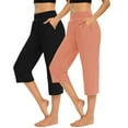 thumbnail image 2 of FAIWAD Women's 2 Piece Capri Yoga Leggings with Pockets High Waisted Stretchy Workout Athletic Pants, 2 of 9