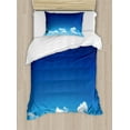 thumbnail image 1 of Blue Sky Duvet Cover Set Twin Size, White Puffy Cloudscape Outdoor Scene Environmental Scene Print, Decorative 2 Piece Bedding Set with 1 Pillow Sham, Cobalt Blue and Azure Blue, by Ambesonne, 1 of 3