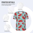 thumbnail image 3 of Zufioo Watermelon Print Men's Baseball Short Sleeve, Moisture Wicking Button-Down Hip Hop Tee-X-Large, 3 of 7