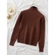 thumbnail image 4 of Suéter elegante de cuello alto para mujer, Jersey suave de punto, Top acanalado, informal, sólido, de manga larga, Otoño e Invierno, 4 of 5