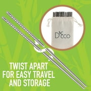 DEco Stainless Steel Reusable Travel Chopsticks Dishwasher Safe Eco-Friendly (4 Pairs)