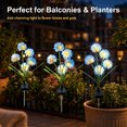thumbnail image 2 of Rirool Solar Blue Hydrangea Flower Stake Lights, 3-Head Warm White LED Outdoor Waterproof Garden Pathway Lights for Yard Lawn Patio, Elegant Dusk-to-Dawn Landscape Decor, 2 Pack, 2 of 8