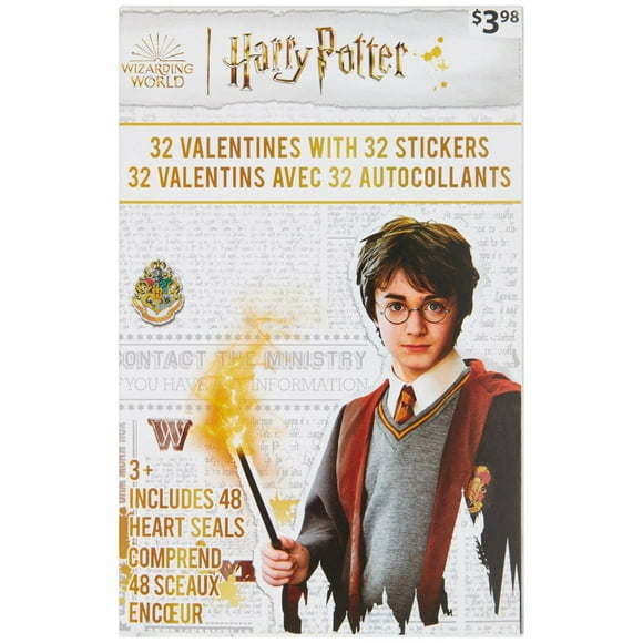 Cartes de Saint-Valentin Harry Potter avec autocollants, Multi-couleurs, 32 Compte