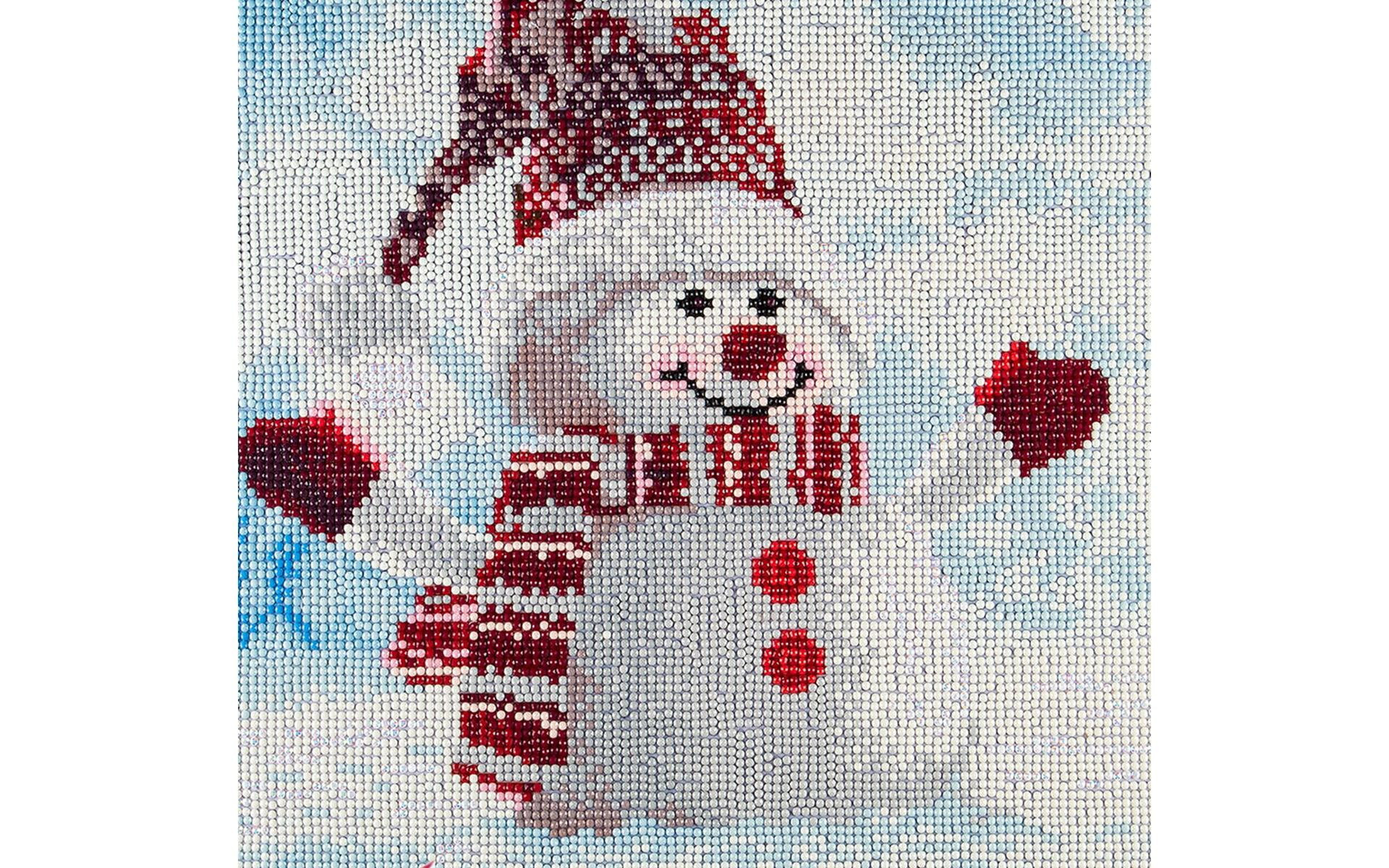 Diamond Art Kit 12'x 12' Full Drill Holiday Snowman