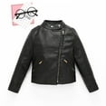 thumbnail image 2 of Edvintorg Fashion Classic Girls Boys Black Motorcycle Leather Jackets Child Coat For Spring Autumn 3-12Years Children Outerwear With Zipper Jaquetas, 2 of 7